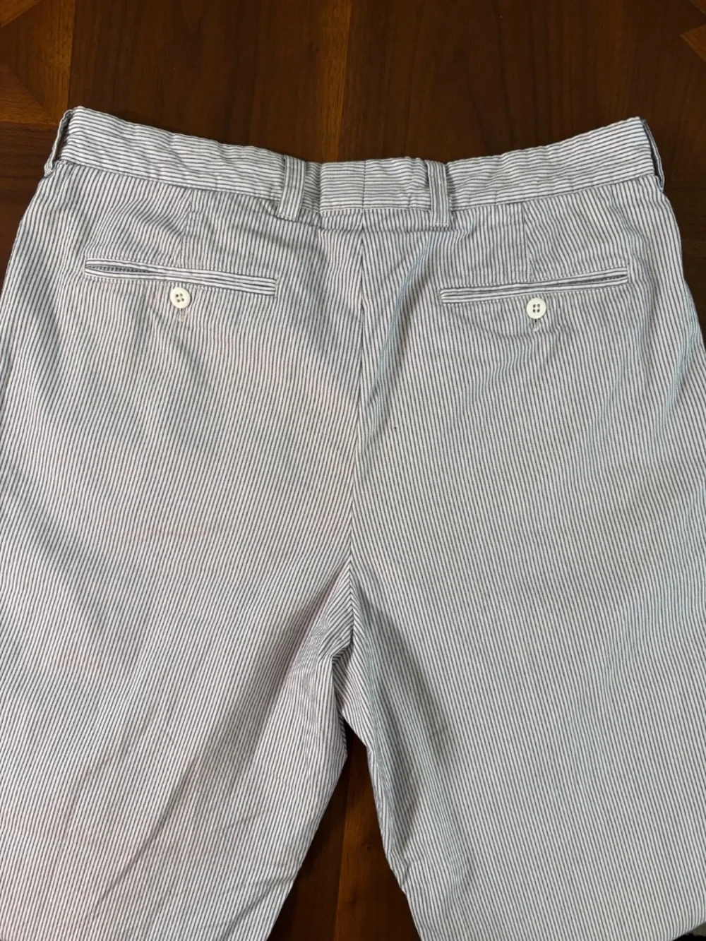 Todd Snyder White/Navy Pinstripe Seersucker Slacks Mens 34